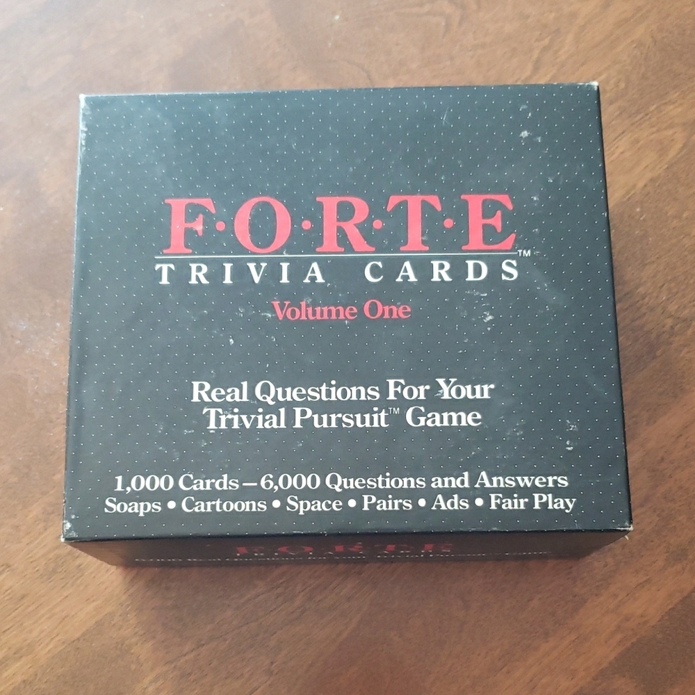 FORTE Trivia Cards- Volume One- Real Questions For Your Trivia Pursuit Game